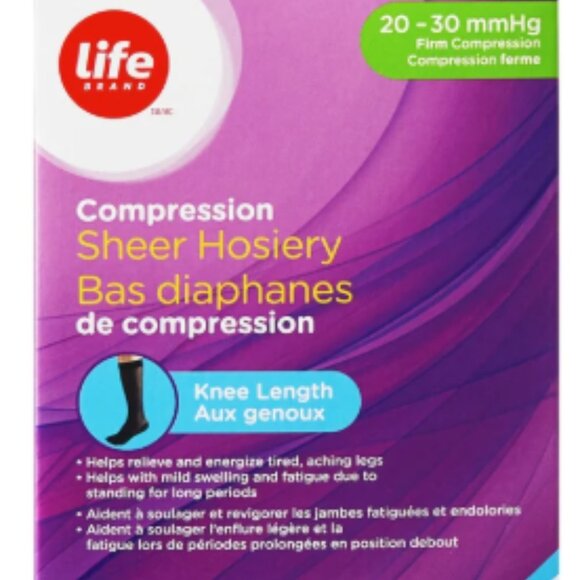 NIB Life Brand Compression Sheer Hosiery - Knee Length - Picture 2 of 10